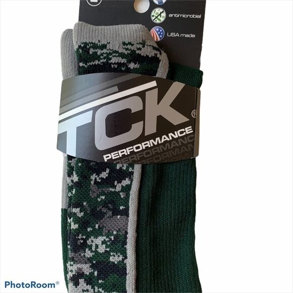 TCK Performance Socks Antimicrobial Pro Dri Green Camo Large - Picture 4 of 5